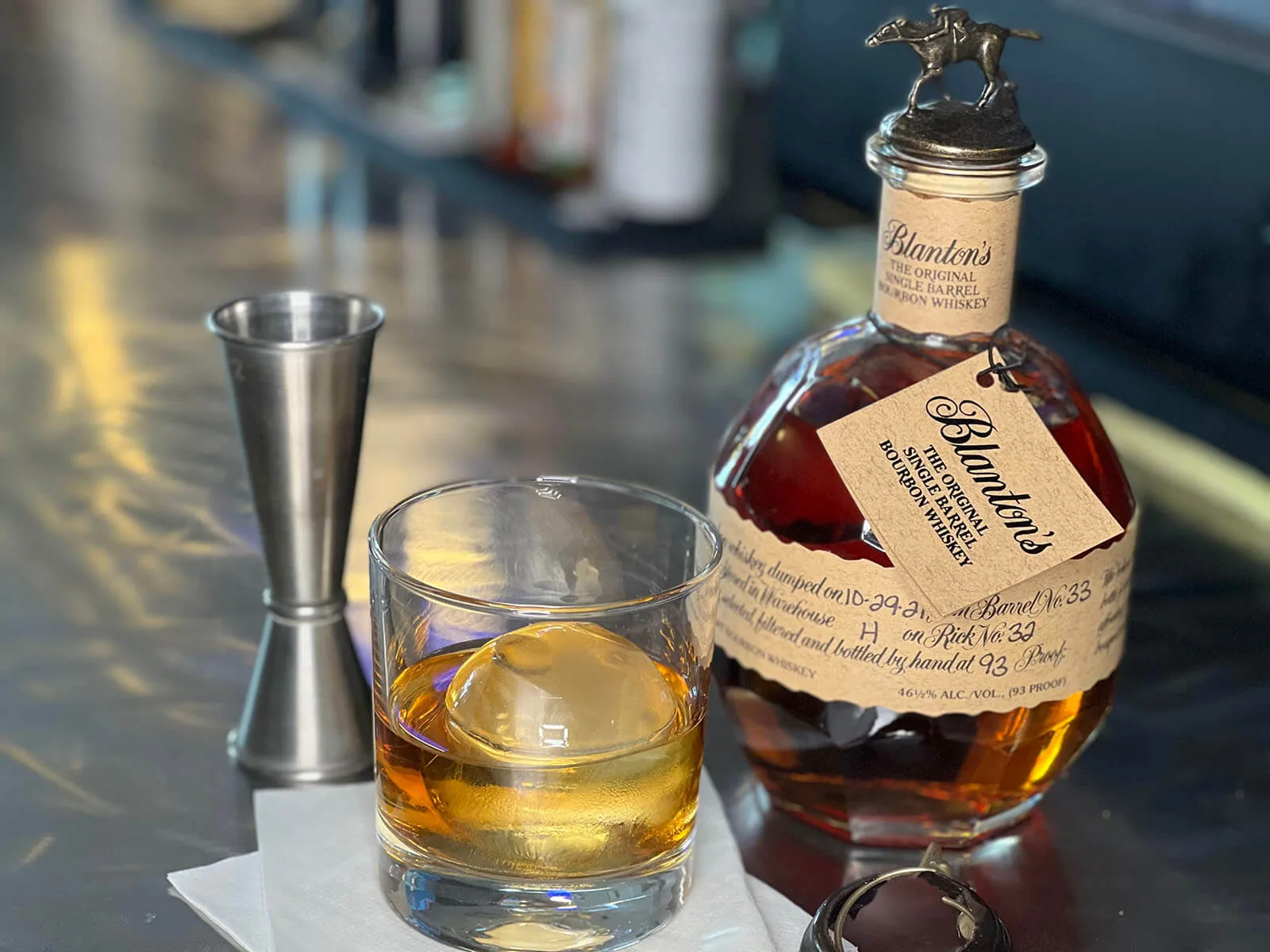 Bourbon and a drink at Big Jim's bar
